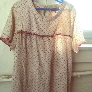 Textured Cotten Madras Short Sleeve Blouse